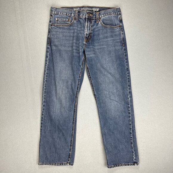 Old Navy Famous Jeans Mens 34x30 Straight Droit Medium Wash Blue Cotton - Picture 1 of 9